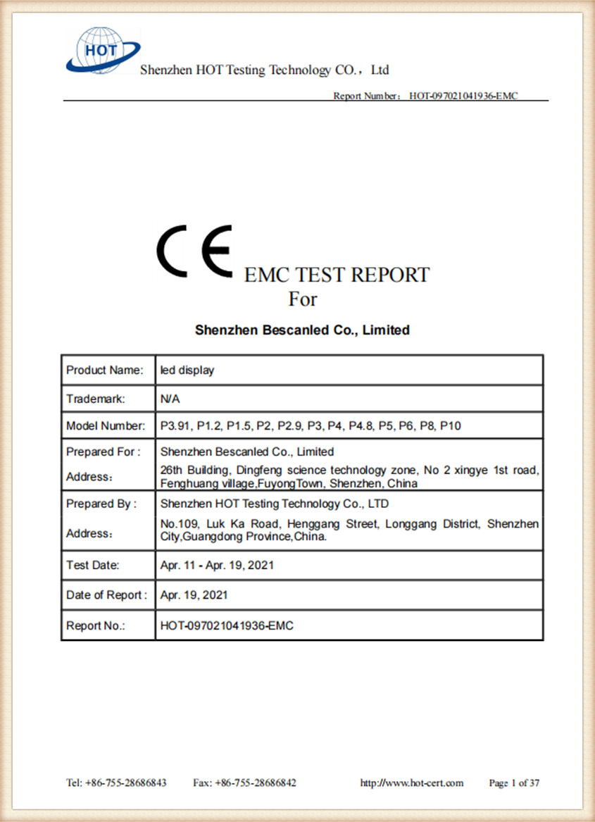 CE EMC test report